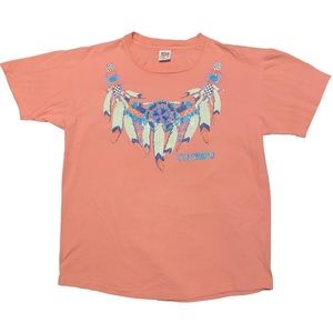 Kindest vintage 1990's Colorado tourist tee on a gorgeous peachy-pink Anvil base